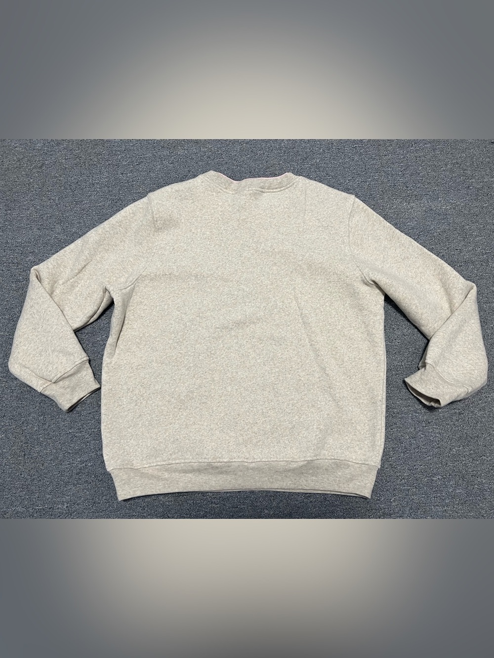 Embroidered Crewneck Sweatshirt in Beige with Pink Trim Women’s M - Picture 2 of 6